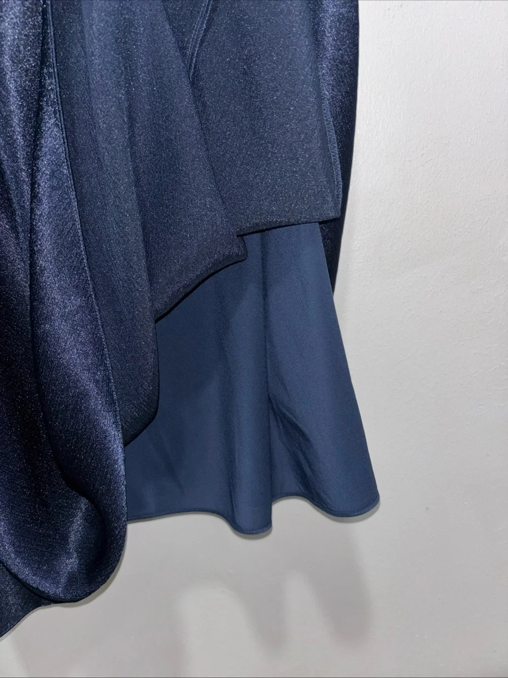 Abercrombie & Fitch Long-sleeve Cowl Back Slip Maxi Dress Women’s Size S Navy